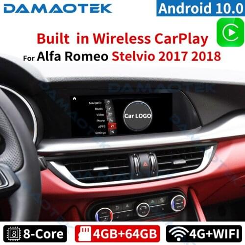 DamaoTek 10.25 inch Android 10.0 For Alfa Romeo Stelvio 2017-2018 multimedia radio car stereo dvd player Android system carplay