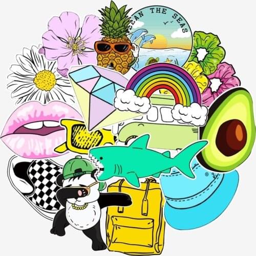 50 Pcs/lot Graffiti Funny Anime Wall Stickers Luggage Decals Skateboard Water Cup Decals Living Room Decor Home Accessories