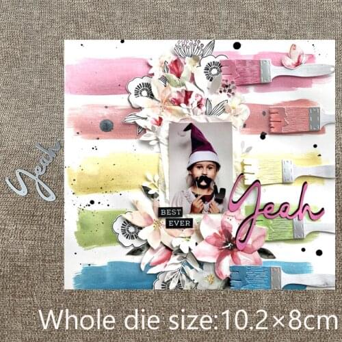 New Design Craft Metal stencil mold Cutting Dies yeah word decoration scrapbook die cuts Album Paper Card Craft Embossing