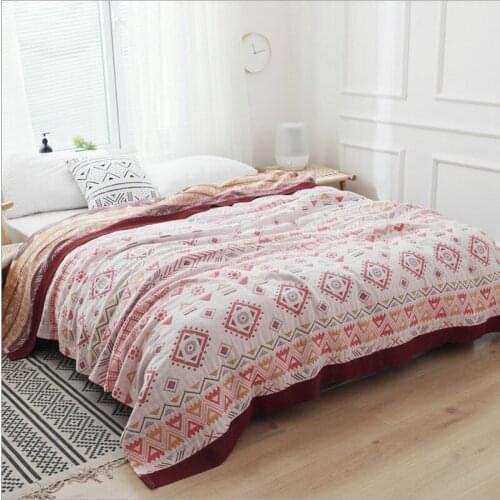 Bohemian Cotton Thread blanket Throw Blanket Gauze Summer 5-layer Quilt Bedspread for Bed Breathable Sofa Soft Home Blanket
