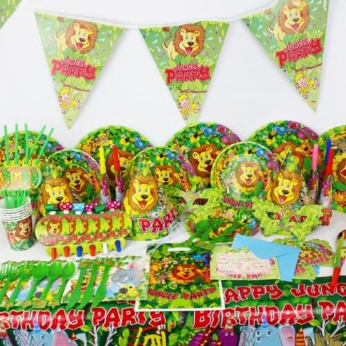 Disney Disposable Tableware Lion King Guards Jungle Theme Boys Childrens Birthday Party Decor Paper Plate Cup Straw Supplies