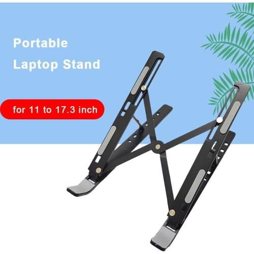 Aluminum Alloy Portable Laptop Stand 11 to 17.3 inch Notebook Cooling Support Riser Angle Adjustable Computer Holder