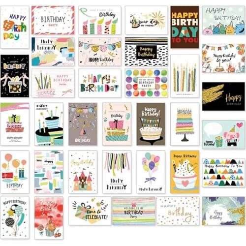 36 Pack Greeting Card Eco Friendly Unique Birthday Cards Large Happy Birthday Cards Set for Adults and Kids Writing