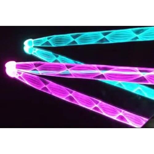 Professional Drum Sticks 5A Performance Props 12 Colors Auto Change Luminous Drumsticks 7A Musical Instruments Drum Sticks Music
