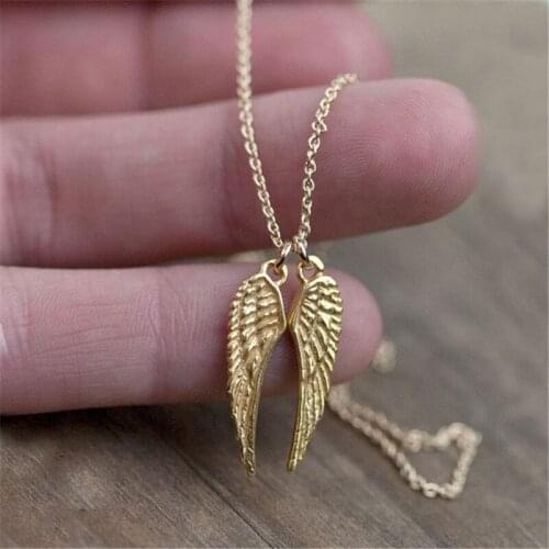 Simple Cute Angle Wings Pendant Necklace For Women Jewelry Free to fly