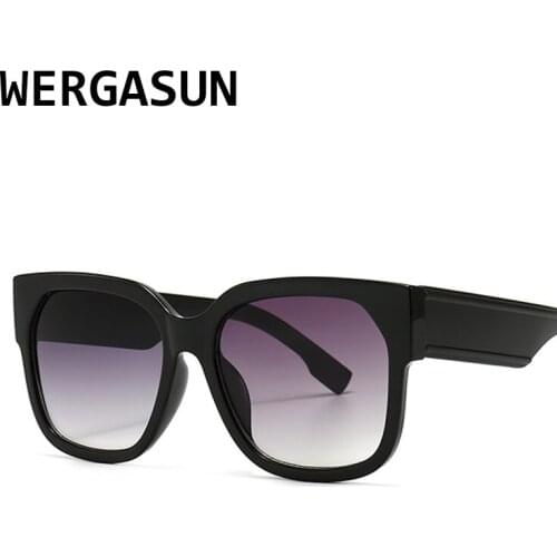 WERGASUN New Oversized Square Sunglasses Women Summer Travel Trendy Style Sun Glasses Female Big Square Celebrity Shades Oculos