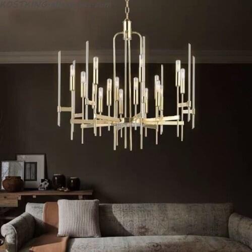 Living room led chandelier lighting Nordic modern luxury interior decoration lamps simple villa dining room glass chandelier