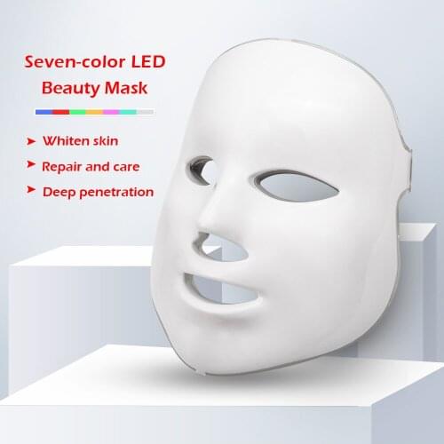 LED facial mask treatment 7 color facial mask machine photon therapy lamp skin care wrinkle acne removal facial beauty for home