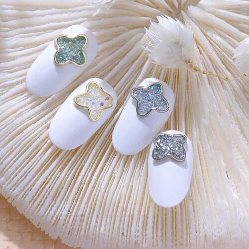 Nail Art DIY Decorations Cute Peach Heart Charm Metal Alloy Square Frame Nail Jewelry Manicure Accessories