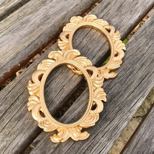 Vintage Oval Baroque Resin Door Peephole Frame Home Decor Wedding Favor Gold