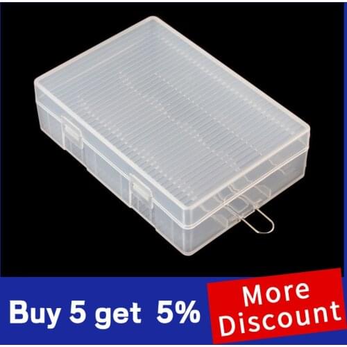 1 Pc Portable Hard Plastic Case Holder Storage Box with a Hook Durable Transparent Storage Box Fit for 4 x 26650 Batteries
