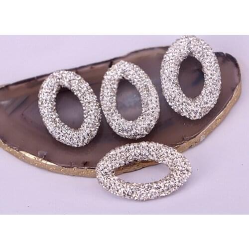 10PCS Crystal rhinestone oval connector beads jewelry accessories