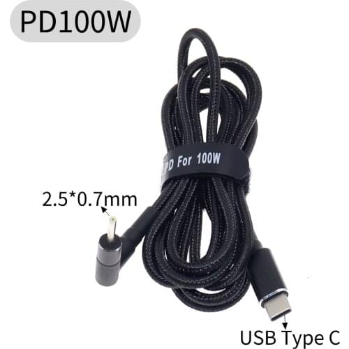 100W USB Type C to 2.5x0.7mm Male Plug Converter USB C PD Charger DC Power Cable Cord for Asus EEE PC X101 X101H X101CH Laptop