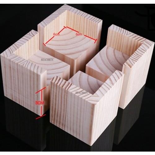 4PCS/LOT Internal Size: 6x6cm Increase: 3cm Sofa Bed Table Legs Pad Chair Cabinet Feet Heightening Solid Wood