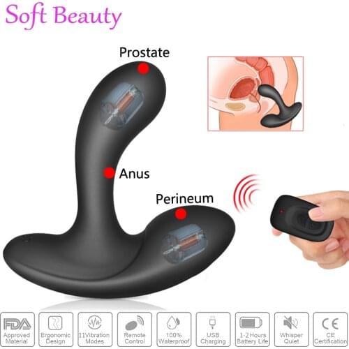 Anal Sex toys Wireless Remote Vibrating Male Prostate Massager Silicone Man Butt Plug Stimulate SM Gay toys Delay Ejaculation