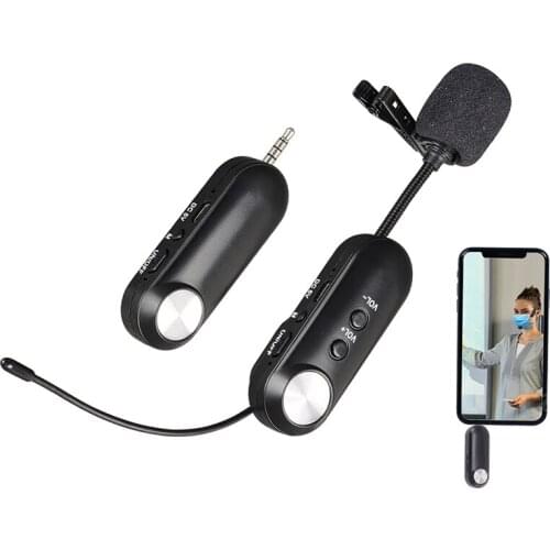 Wireless Microphone Clip-on Collar Tie Microphone Mobile Cell Phone Microphone Mic for Camera Recording