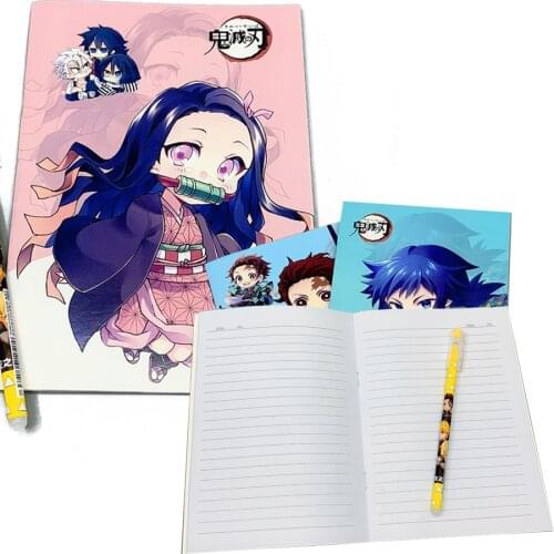 Demon Slayer Kamado Tanjirou Nezuko Notepad Hard Cover Notebook Memo Anime Student Stationery Book for Students Gift