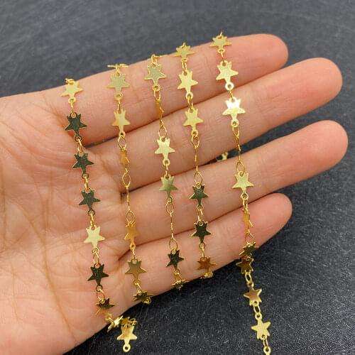 Handmade Chain New Fashion Carved Star Stainless Steel Rose Gold DIY Handmade Necklace Bracelet Jewelry Material Accessories