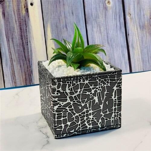Creative Personality Decorated Vase Storage Box Square Shape Flowerpot Cortex Simulation Succulent Plant Pot for Home Decor