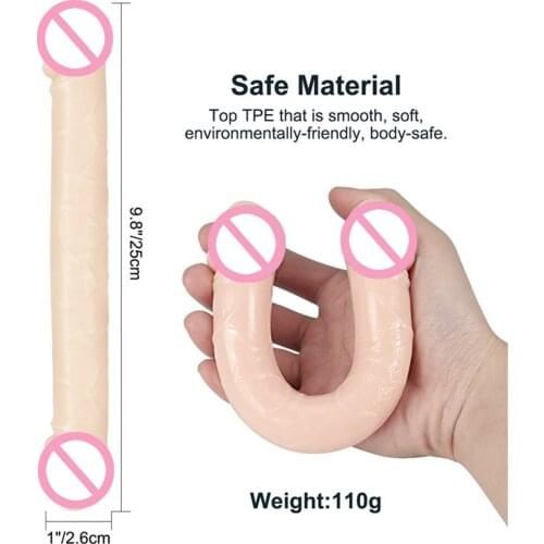 Double Dildos Dual Penis Head Long Penis Sex Toy for Adult Sex Lesbian Dildo Female Masturbation Flexible Double dildo for woman