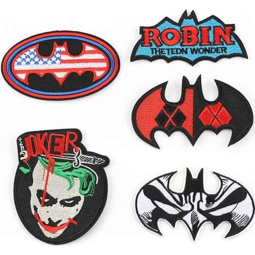 Joker Quinn Bat Iron on Embroidered Cloth Patches For Girls Boys Man Woman