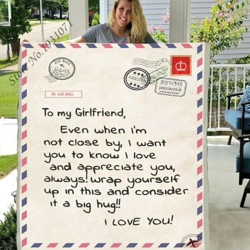 Express Love TO My Girlfriend Funny Character Blanket 3D Print Sherpa Blanket on Bed Home Textiles Blanket Best Gift 06