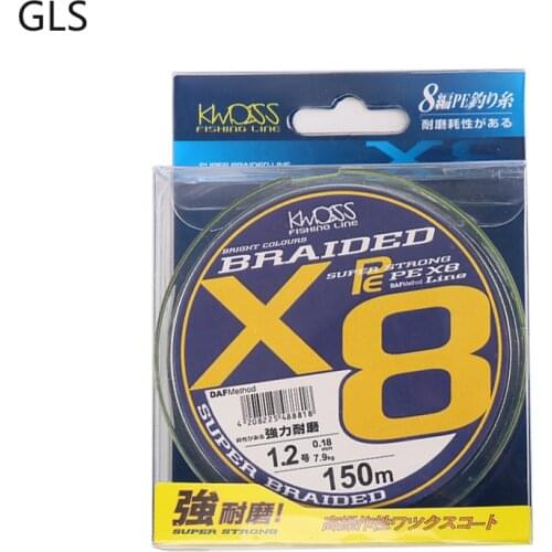 GLS Green 8 Strands 100M 150M Smooth Multifilament Fishing Line PE 0.12-0.48mm Strong/Durable Weave Line