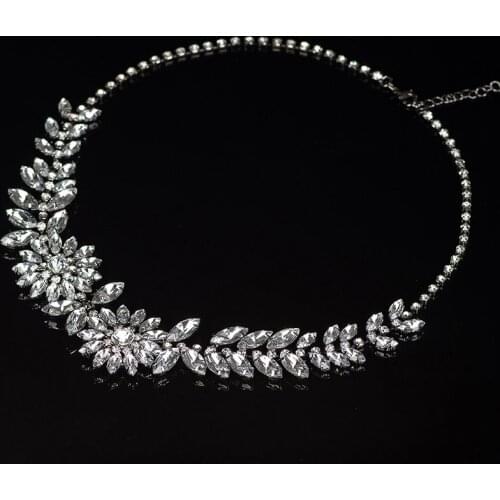 Best sell Jewelry 2016 New Arrival Jewelry Crystal Flower Chokers Necklace Necklaces & Pendants Woman Gift #N080