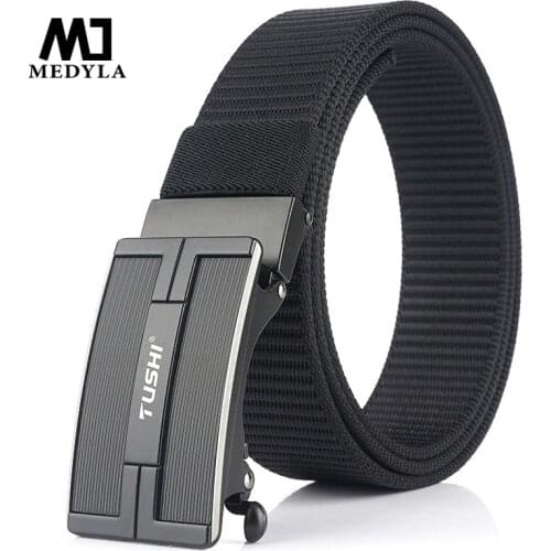 MEDYLA Man Canvas Belt Nylon Military Army belt Outdoor Metal Buckle Police Heavy Duty Mens Training Hunting Belt BLL042