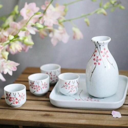 Japanese Sake Set Creative Ceramic Wine Set Home Insulation Wine Glass Ceramic One Pot Four Cup Sake White Wine Pot