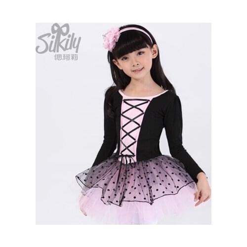 New Arrival Cotton Ballet Dress Long Sleeved Dance Girl Children Autumn Dance Ballet Skirt Suit Childrens Day Suit B-6429