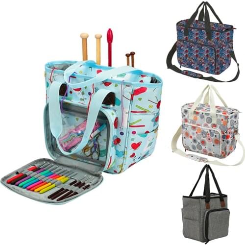 Practical Oxford Knitting Sewing Tools Bag Multi-functional Durable Crochet Organizer DIY Needles Needlework Storage Tote