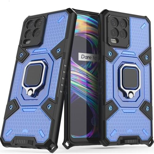 Shockproof Armor Case for Realme 8 Pro GT Neo Transparent Ring Stand Phone Back Cover for OPPO Find X3 Pro Reno 6 Pro Plus Case