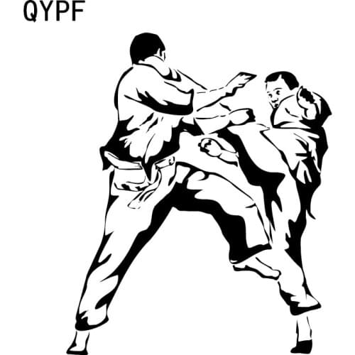 QYPF 12*14.6CM Interesting Fighting Judo Graphic Car Sticker Reflective Accessories Vinyl Silhouette C16-0360