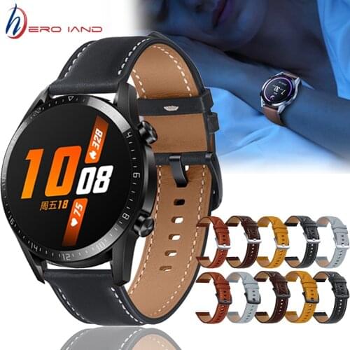 For Huawei Watch GT 2 / Pro / 2E / GT 46mm Strap Genuine Leather Band 22mm Watch Strap GT2 gt2e Bracelet Watchband Wristband