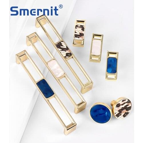 European Furniture Door Handles Zinc Alloy Drawer Pulls Handles and Knobs for Kitchen Cabinets Nordic Marble Vein