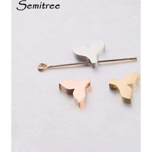 Semitree 5pcs 12mm Stainless Steel Mermaid Tail Charms for DIY Jewelry Making Necklace Findings Bracelet Beads Accessories