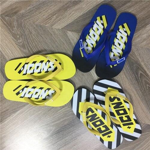+ICONS Flip flops Rubber Mens slippers Mens shoes Slides men Soft House slippers Zapatos de hombre Beach Slippers men