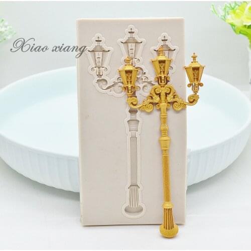 Street Lamp Silicon Fondant Molds For Baking Cakes Decorating Tools Gumpaste Chocolate Moulds Pastry Kitchen Baking Accessories