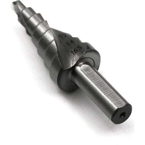 4-16.5mm Triangle Shank Step Drill Spiral Metals Platic Multiple Hole Drill Tool