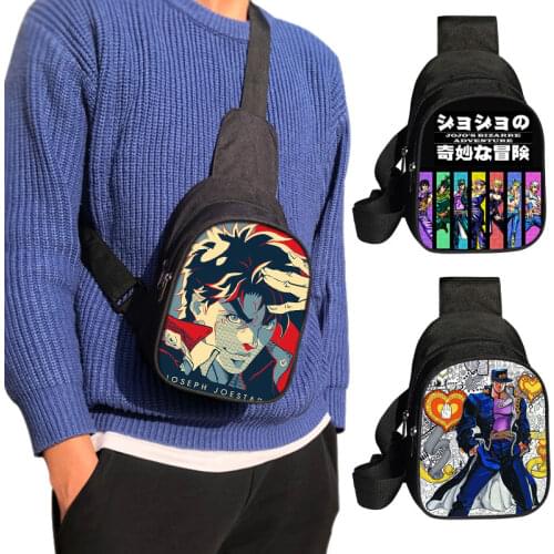 JoJo Bizarre Adventure Kira Yoshikage Cosplay Prop Killer Queen chest bags Teens School Rucksack Crossbody Bag Boys Shoulder Bag