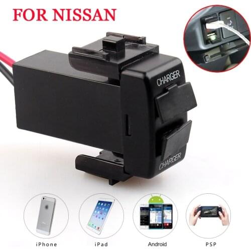 2.1 A Dual Port Charger Mini USB Adapter 2 USB Car Charger Interface Socket Fast for Nissan x-trail sunny NV200 qashqai tiida