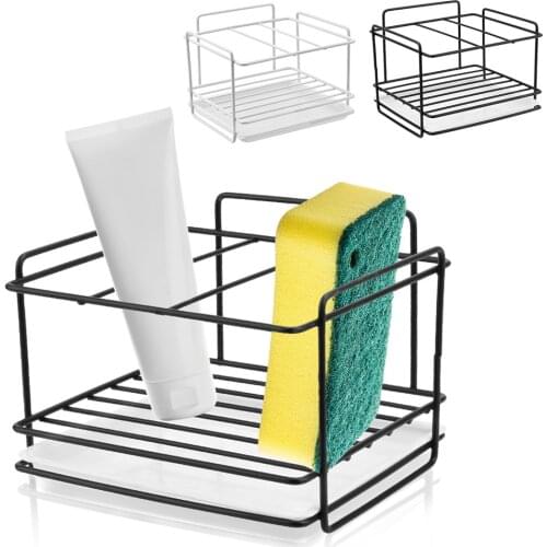 Iron Shelf Bathroom Organizer Dishcloth Brush Holder Sponge Rack Kitchen Accessories Soap Drain Storage Rack Sponge Holder