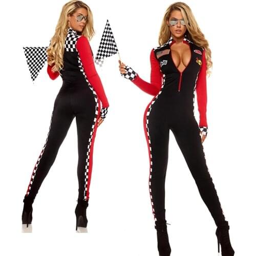 Lady Cheerleader Uniform Athletic Costume Sports Car Racing Girl Cosplay Halloween Carnival Party Fancy Dress Outfits