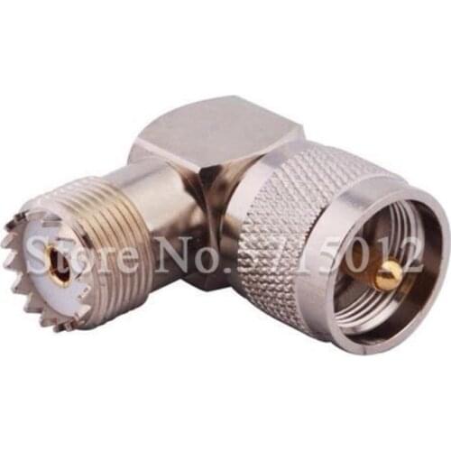 1pcs Pure Copper Bend RF Adaptor Ultra High Frequency Male Head Turn to Famale Head Plug Right Angle Connector Adaptor UHF-JKW