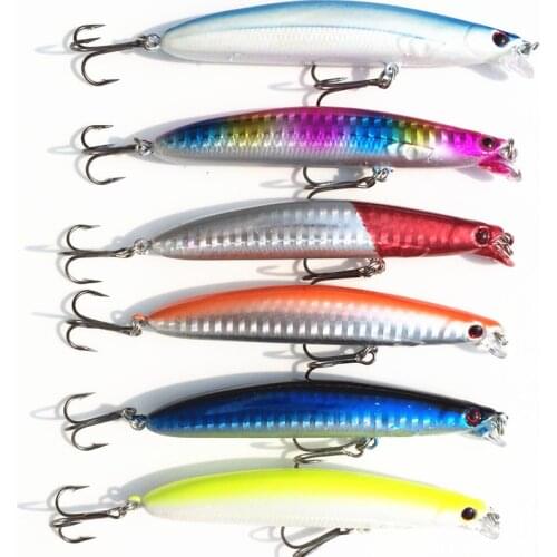 1PCS 9cm/9g hot model fishing lures hard bait 6 color for choose minnow quality professional minnow depth0.8-1.5m