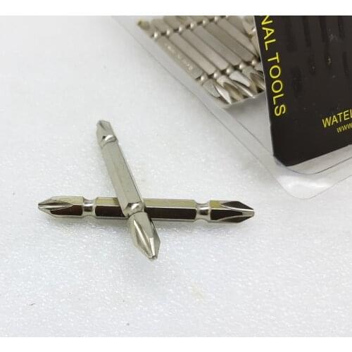 10pcs/lot Double Head Phillips Screwdriver bit PH2 - L65mm S2 Steel 1/4" Electric Driver Hand Tools Magnetic Bit