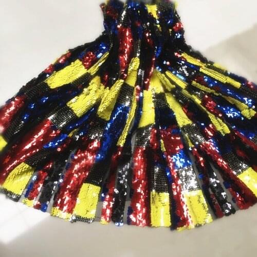 10 Yards Width 125cm Rainbow Wall Sequin Fabric Mesh Fabric for Evening Dresses Fashion Clothing Studio Background Decoration
