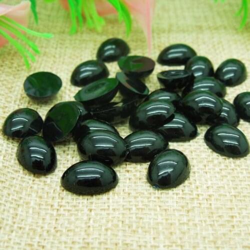 200pcs Black Flat Back Oval Plastic Doll Eye for DIY Doll Animal Puppet Making 14*10mm