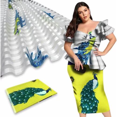 2020 Fashion Design High Quality 2 Piece/Set Imitate Silk Fabric African Prints Patterns Material For Women Dress! YF201161